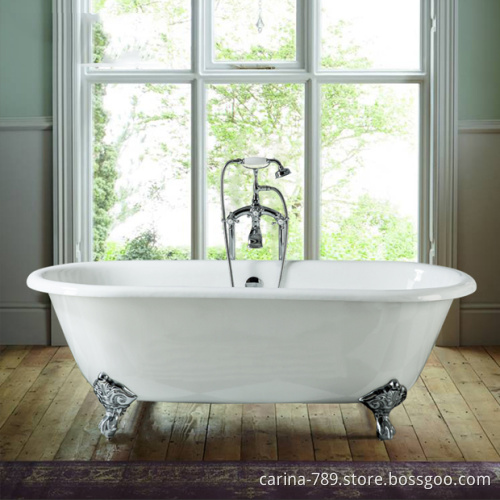freestanding double ended cast iron bathtub